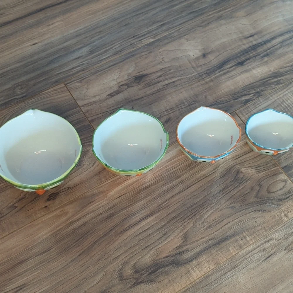 Pier 1 Imports Owl Design Nesting Measurin Bowls Set.